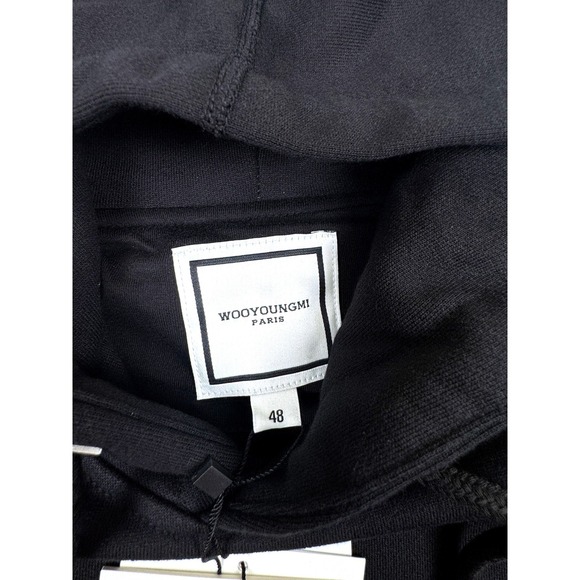 Wooyoungmi SS25 Collection Black Back Logo Hoodie Size 48 S/M New With Tags - Picture 9 of 16